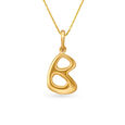Letter Perfect 'B' Gold Pendant,,hi-res view 1