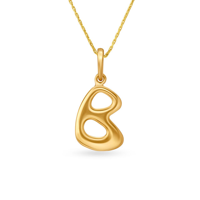 Letter Perfect 'B' Gold Pendant,,hi-res view 1