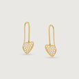 Honeyed Heart Gold Hoop Earrings,,hi-res view 3