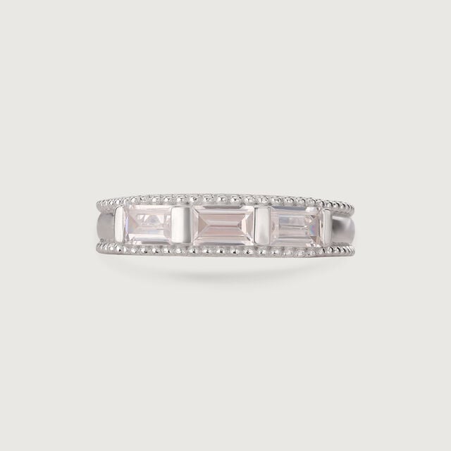 Radiant Baguette Silver Ring,,hi-res image number null