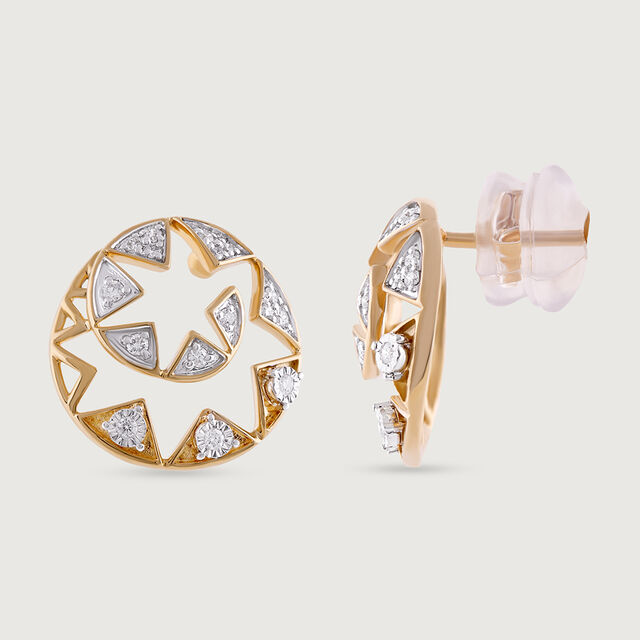 Heritage Spiral Gold & Diamond Stud Earrings,,hi-res image number null