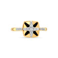 18KT Yellow Gold Geometric Sparkle Diamond Ring,,hi-res view 2
