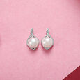 Soft Glam Pearl Silver Stud Earrings,,hi-res view 1
