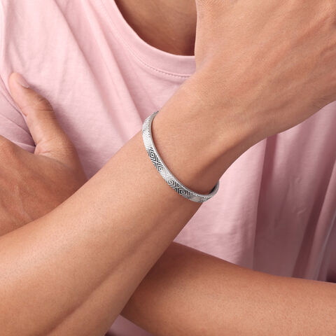 Geometric Pattern Silver Kada