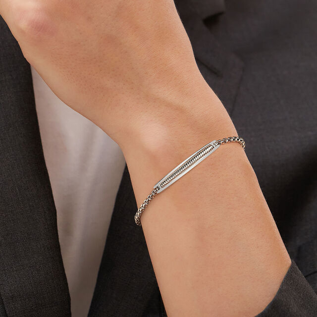 Sleek Statement Silver Bracelet,,hi-res image number null