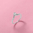 Curved Elegance Silver Finger Ring,,hi-res view 2
