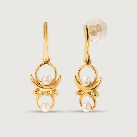 Moon shadow Melody 14KT Pearl Drop Earring
