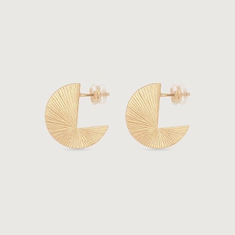 Radiant Arc Gold Hoop Earrings