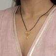 Bonded Hearts Gold and Diamond Mangalsutra,,hi-res view 2