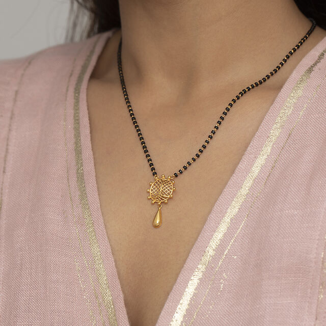 Bonded Hearts Gold and Diamond Mangalsutra,,hi-res image number null