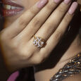 Laser Swirl Gold & Diamond Finger Ring,,hi-res view 2