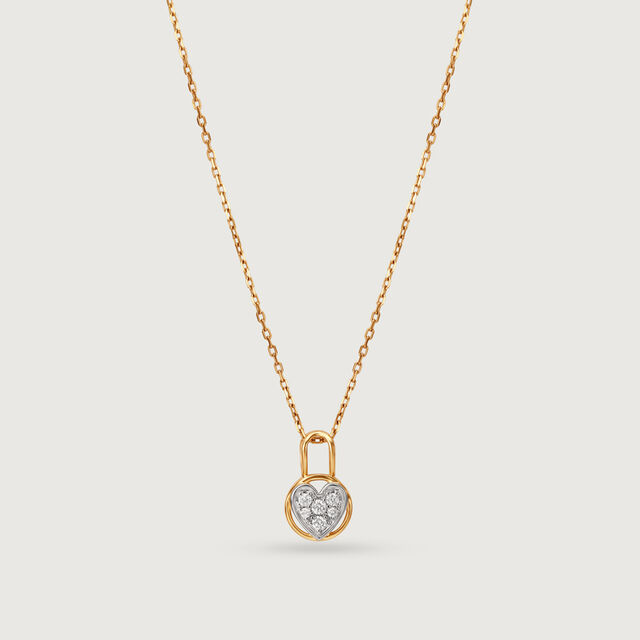 Forever Locked Diamond & Gold Pendant,,hi-res image number null
