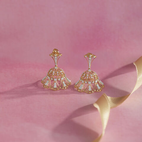 Gilded Lippan Gold & Diamond Jhumka