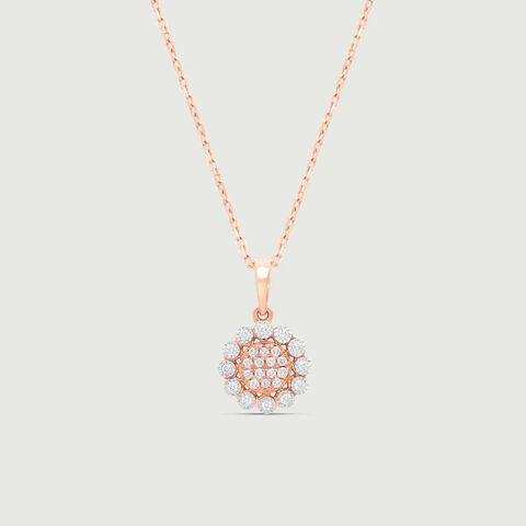 Chic Rosette Diamond Pendant