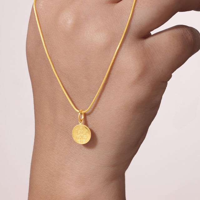 Divine Lakshmi Gold Pendant,,hi-res image number null