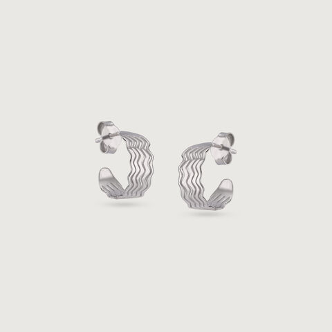 Wavy Chic Silver Earrings