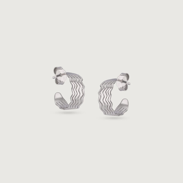 Wavy Chic Silver Earrings,,hi-res image number null