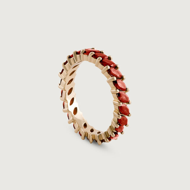 Sophisticated Red Garnet & Gold Finger Ring,,hi-res image number null
