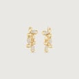 Playful Petal Diamond Hoop Earrings,,hi-res view 1
