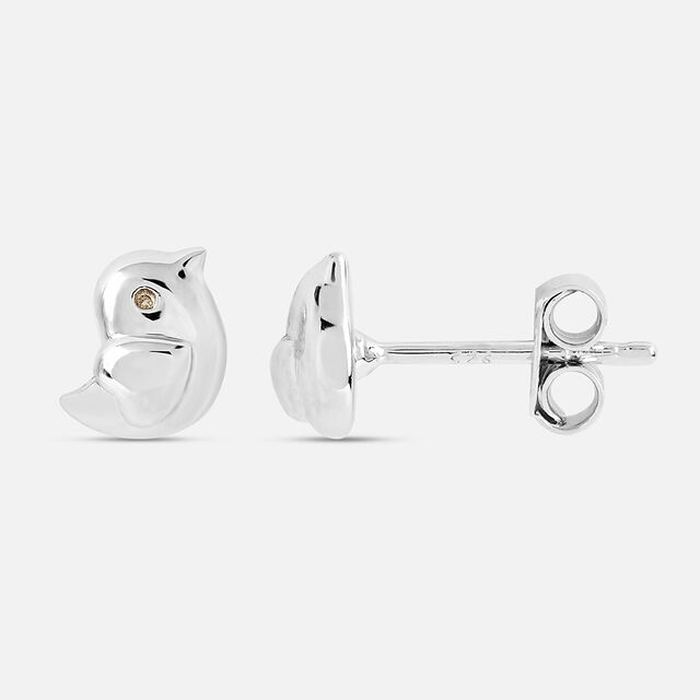 Chirpy Chic Silver Stud Earrings,,hi-res image number null