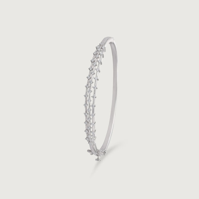 Glam Tiered Silver Bangle,,hi-res image number null