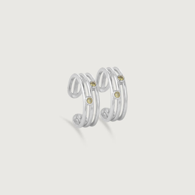 Breezy Stripe Silver Toe Rings,,hi-res image number null