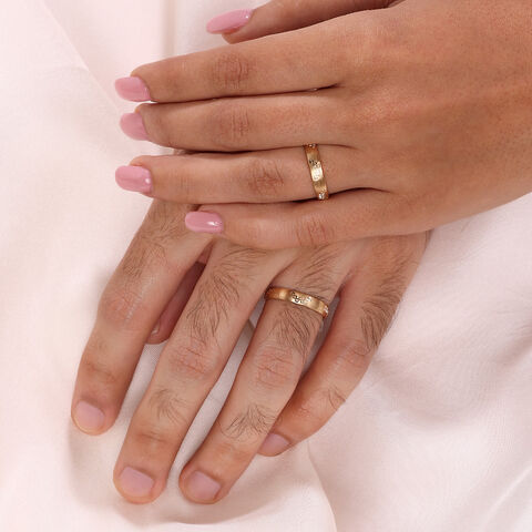 Soulmates Signature Bands 18KT Gold Couple Ring -Single Piece