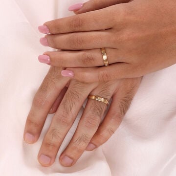 Soulmates Signature Bands 18KT Gold Couple Ring