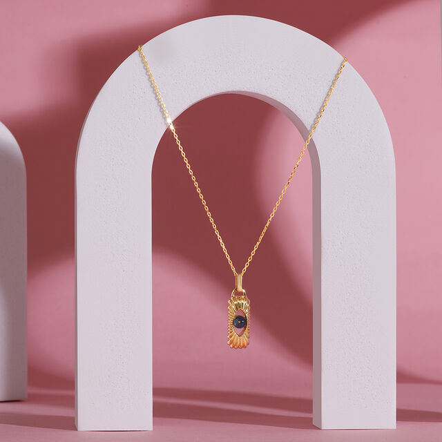 Radiant Elegance 18KT Chain Blue Sapphire Pendant with chain,,hi-res image number null
