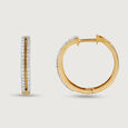 Dazzling Rows Gold & Diamond Hoop Earrings,,hi-res view 4