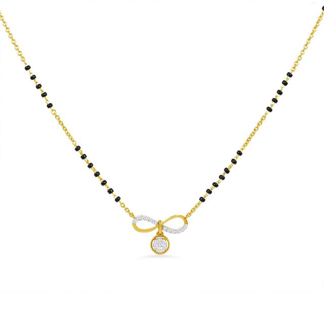 14KT Yellow Gold  and Diamond Mangalsutra to Surprise Your Wife,,hi-res view 2