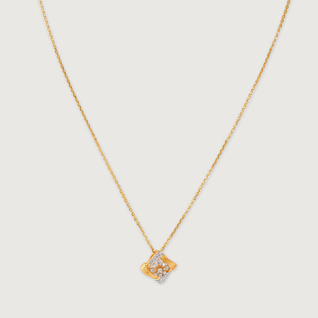 Luxe Floral Gold & Diamond Necklace,,hi-res image number null