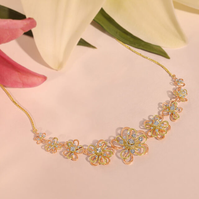 Forget Me Not Floral Diamond Necklace,,hi-res image number null