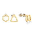 14KT Yellow Gold Binding Differences Stud Earrings,,hi-res view 1