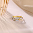Interlocking Elegance Gold & Diamond Finger Ring,,hi-res view 1