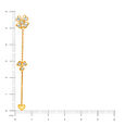 14KT Yellow Gold Diamond Drop Earrings With Floral Design,,hi-res view 4