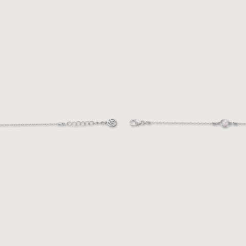 Pearl Kissed Single Silver Anklet