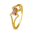14kt Yellow and Rose Gold Diamond Finger Ring With Rose Gold Plating,,hi-res view 1