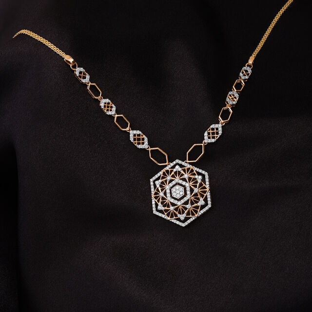 Spectral Glow 14 Kt Gold and Diamond Necklace,,hi-res image number null
