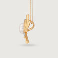 Starry Perfection 14KT Diamond and Pearl Pendant,,hi-res view 3