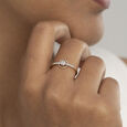 Timeless Circle Gold & Diamond Finger Ring,,hi-res view 2