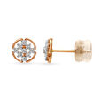 14KT Yellow Nine Diamond Stud Earrings,,hi-res view 2