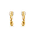 14KT Yellow Gold Twist In The Story Hoop Earrings,,hi-res view 1