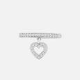Icy Heart Silver Finger Ring,,hi-res view 3