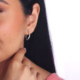 Twisty Textured Silver Earrings,,hi-res view 2