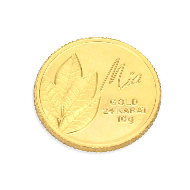 10 GM 24 Karat Mango Leaf Gold Coin,,hi-res view 1