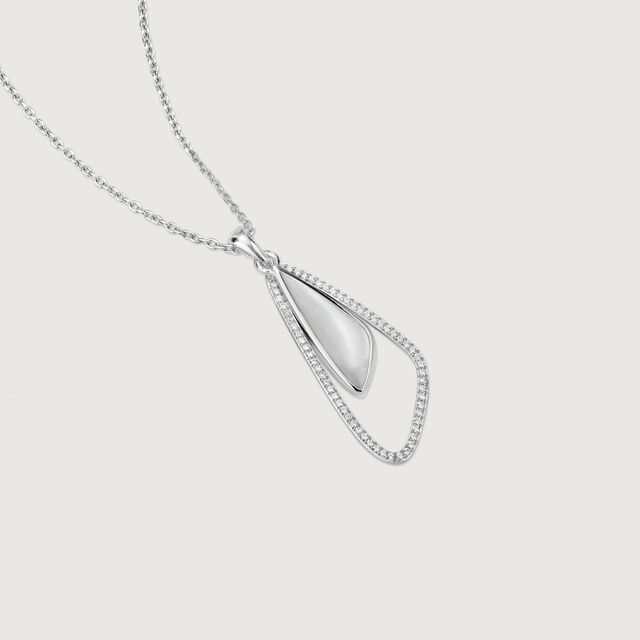 Mother of Pearl Abstract Silver Pendant,,hi-res image number null