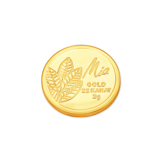 2 GM 22 Karat  Sublime Mango Leaf Gold Coin,,hi-res image number null