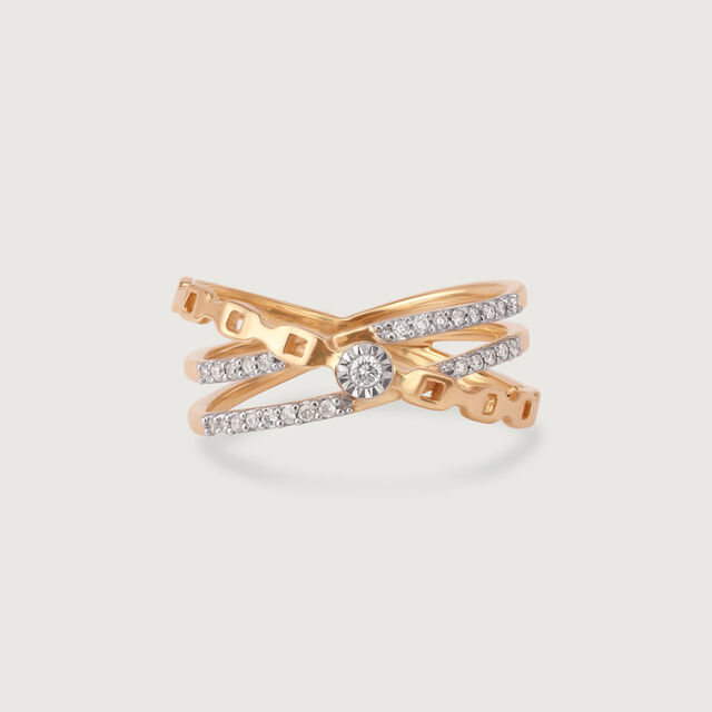 Harmony Crossover 14KT Gold & Diamond Ring,,hi-res image number null