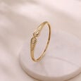 Graceful Leaf Gold Bangle,,hi-res view 1